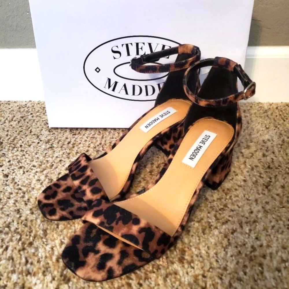 Steve Madden Leopard Marisa Block Heel Sandal